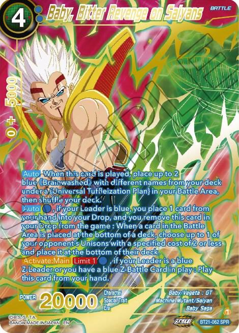 Baby Bitter Revenge on Saiyans SPR BT21-062 Wild Resurgence Dragonball Super card