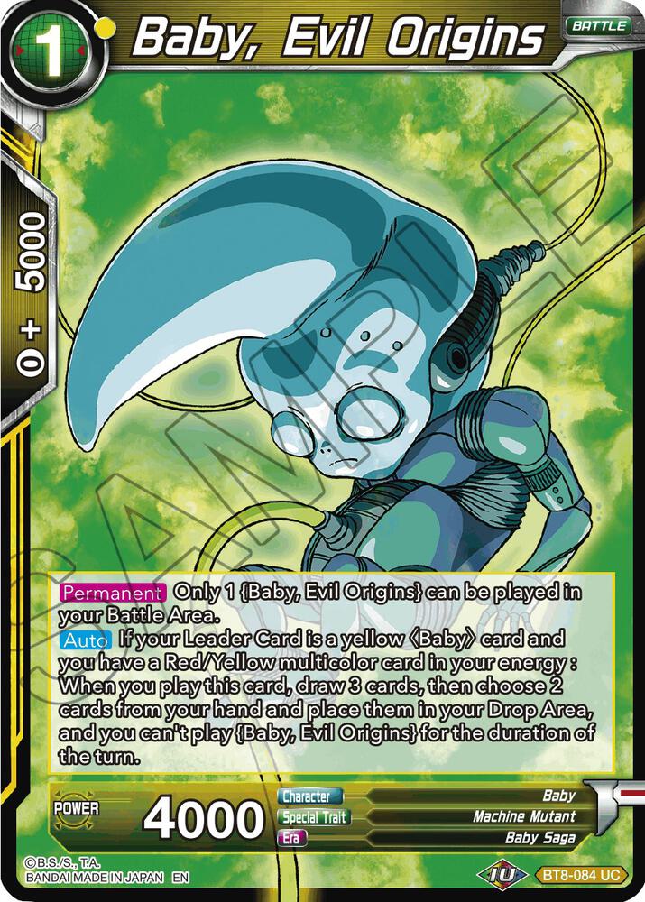 Baby Evil Origins BT8-084 Malicious Machinations Dragonball Super card