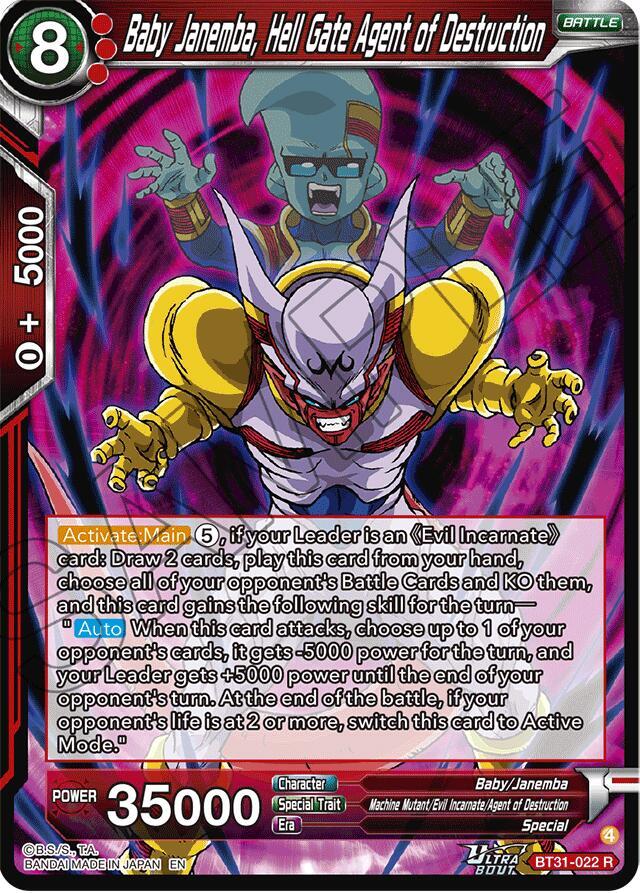 Baby Janemba Hell Gate Agent of Destruction BT31-022 Impact Beyond Dimensions Dragonball Super card