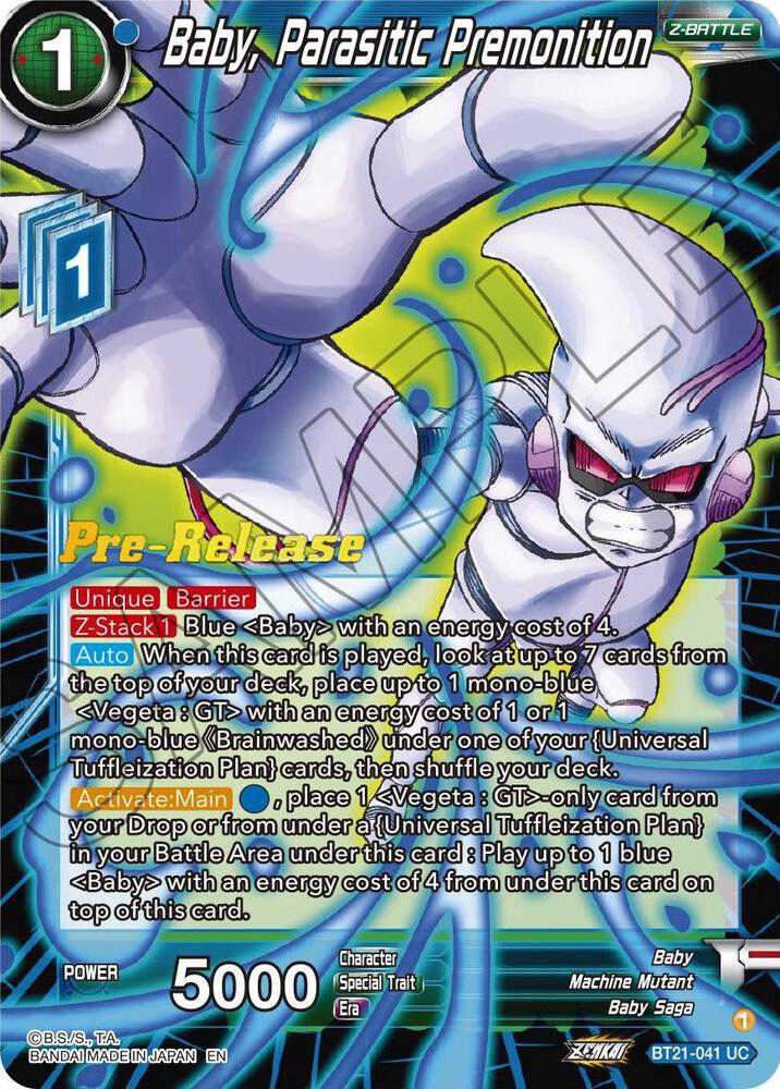 Baby Parasitic Premonition BT21-041 Wild Resurgence Pre-Release Cards Dragonball Super card