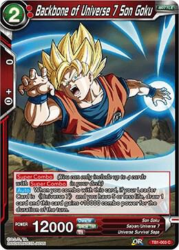 Backbone of Universe 7 Son Goku Foil TB1-003 Tournament of Power Dragonball Super card