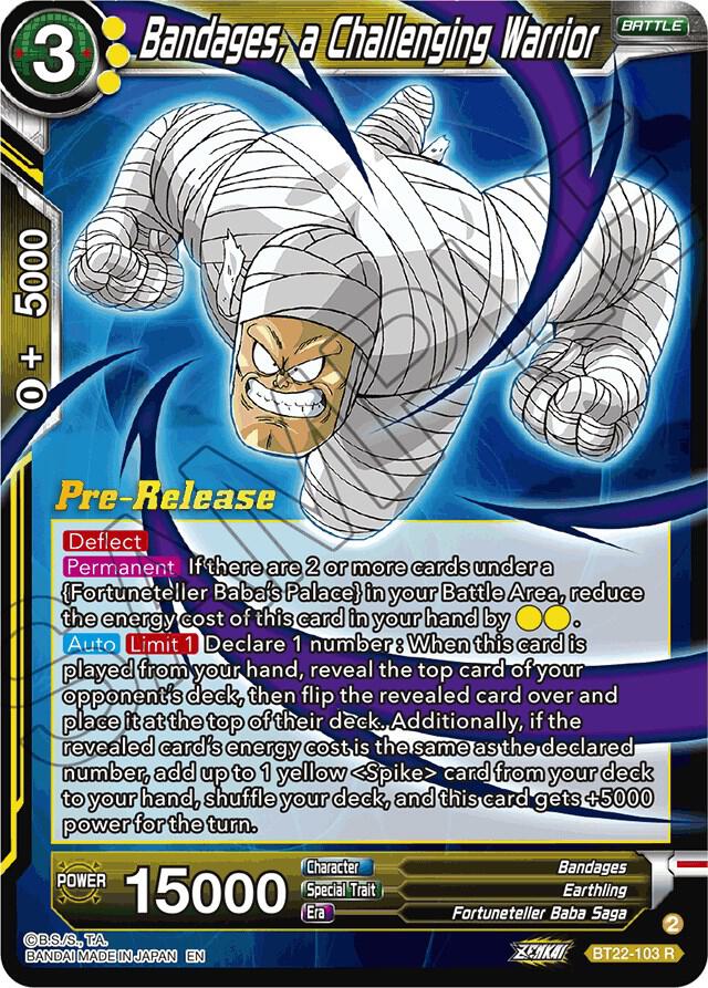 Bandages a Challenging Warrior BT22-103 Critical Blow Pre-Release Cards Dragonball Super card