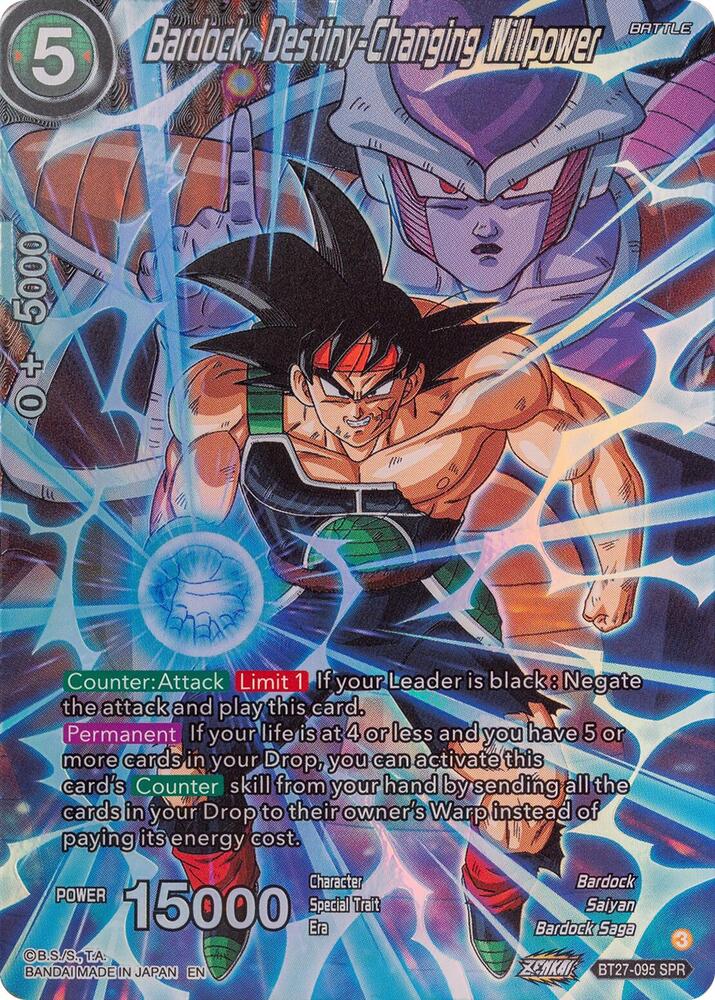 Bardock Destiny Changing Willpower SPR BT27-095 History of Z Dragonball Super card
