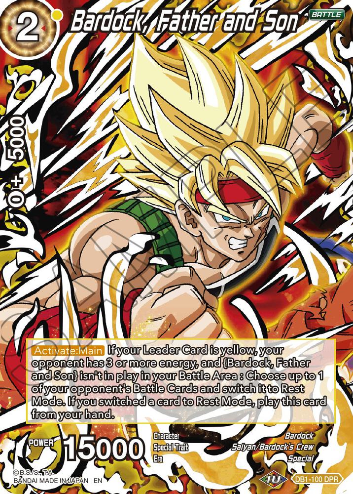 Bardock Father and Son Reprint Foil DB1-100 Battle Evolution Booster Dragonball Super card