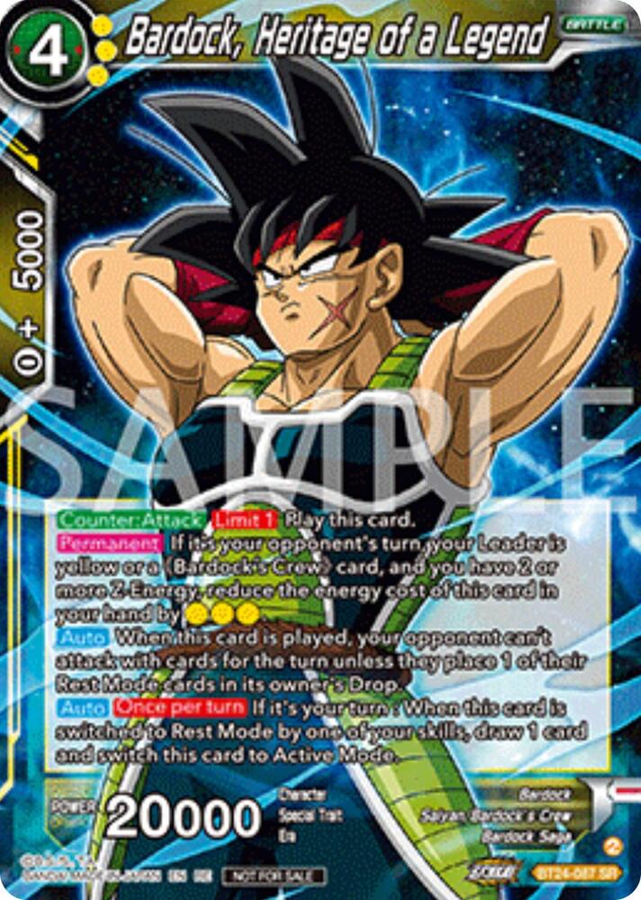 Bardock Heritage of a Legend Deluxe Pack 2025 Vol2 BT24-087 Promotion Cards Dragonball Super card