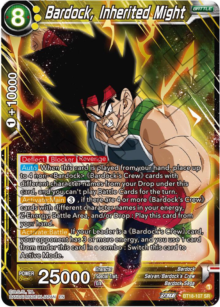 Bardock Inherited Might BT18-107 Dawn of the Z-Legends Dragonball Super card