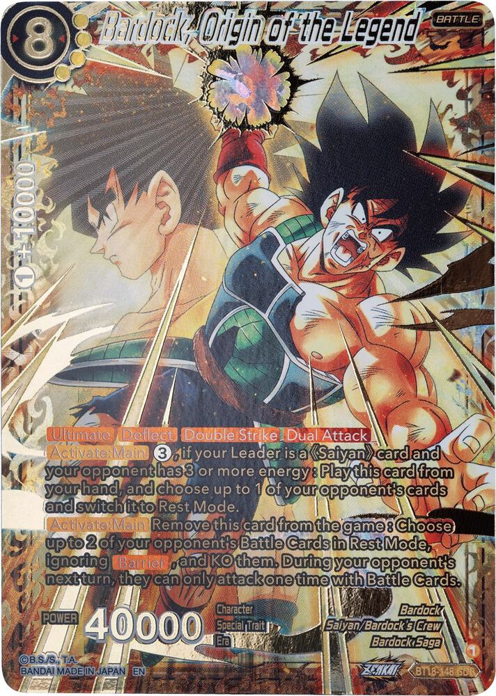 Bardock Origin of the Legend GDR BT18-148 Dawn of the Z-Legends Dragonball Super card