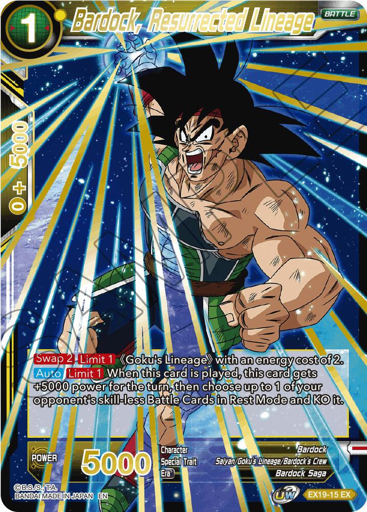 Bardock Resurrected Lineage Foil EX19-15 Special Anniversary Set 2021 Dragonball Super card