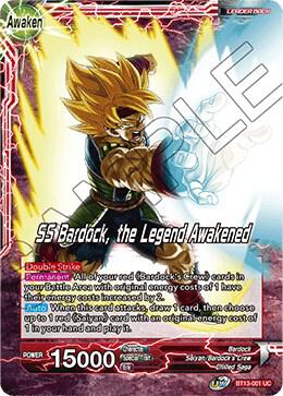 Bardock SS Bardock the Legend Awakened Foil BT13-001 Supreme Rivalry Dragonball Super card