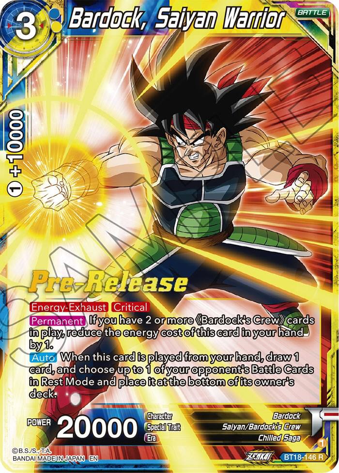 Bardock Saiyan Warrior BT18-146 Dawn of the Z-Legends Pre-Release Cards Dragonball Super card