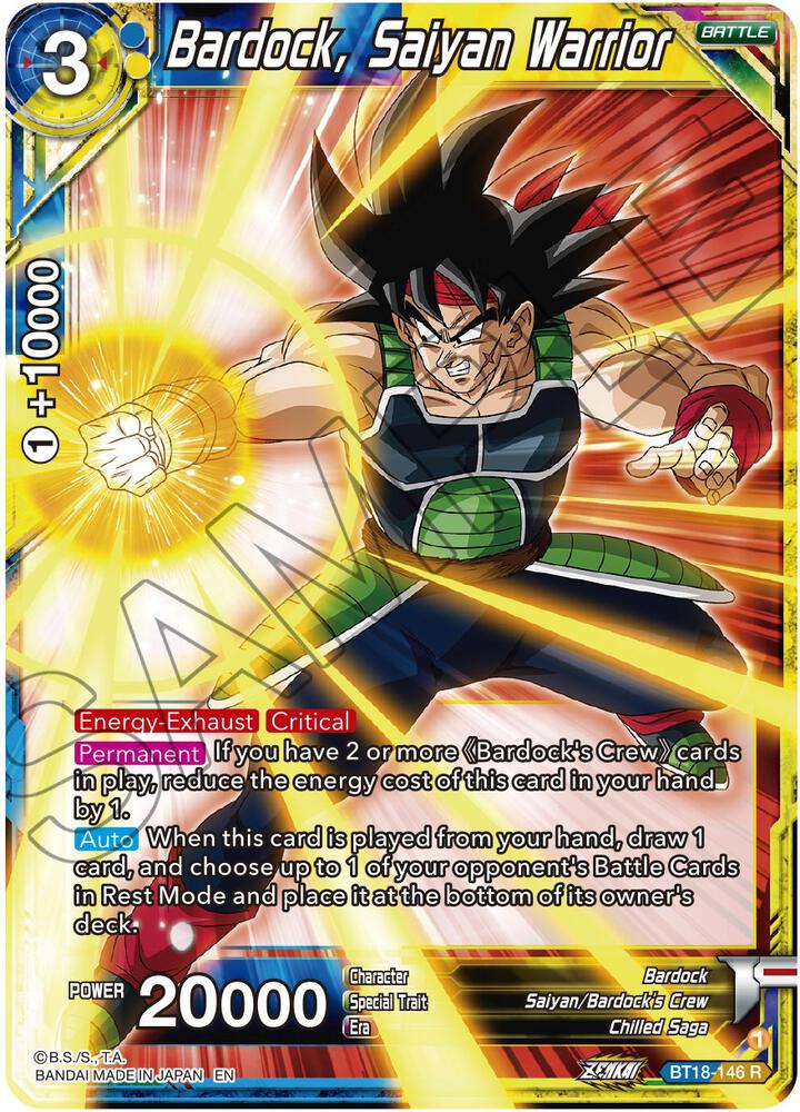 Bardock Saiyan Warrior Foil BT18-146 Dawn of the Z-Legends Dragonball Super card