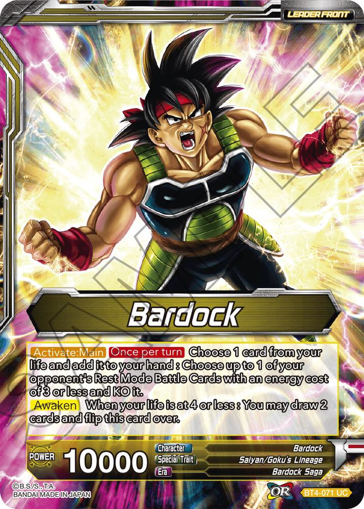 Bardock Uncontrollable Bardock Foil BT4-071 Colossal Warfare Dragonball Super card