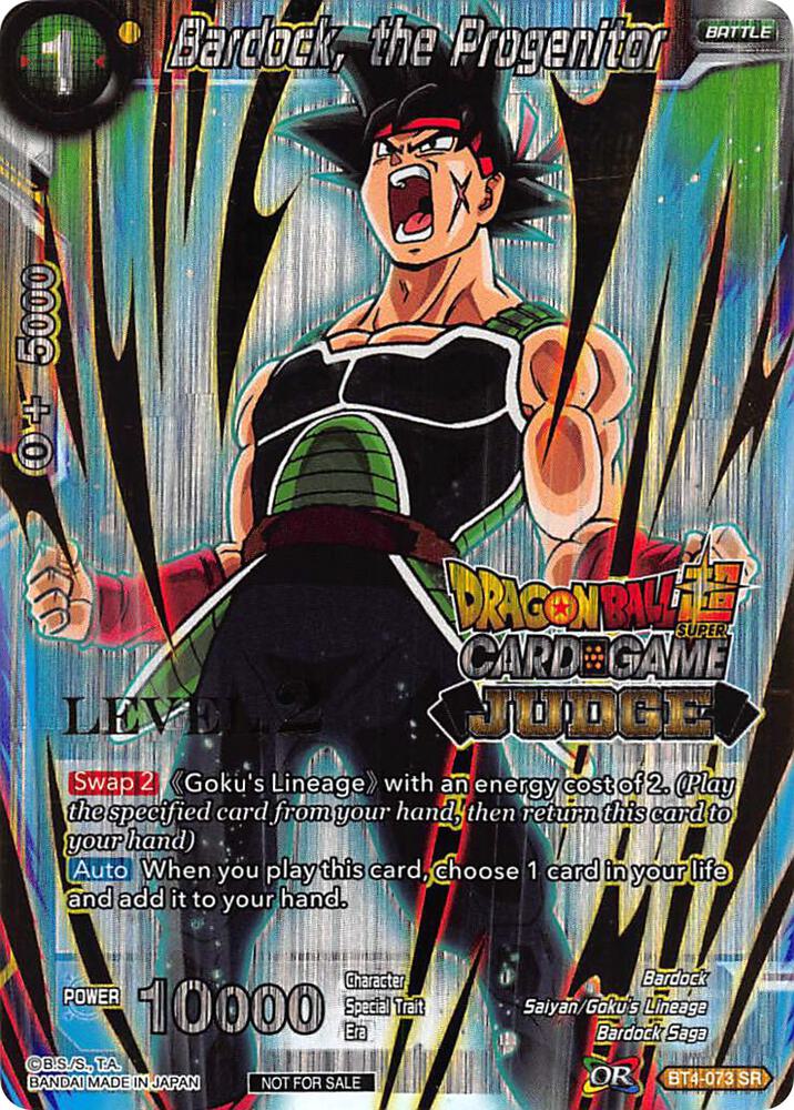 Bardock the Progenitor Level 2 BT4-073 Judge Promotion Cards Dragonball Super card