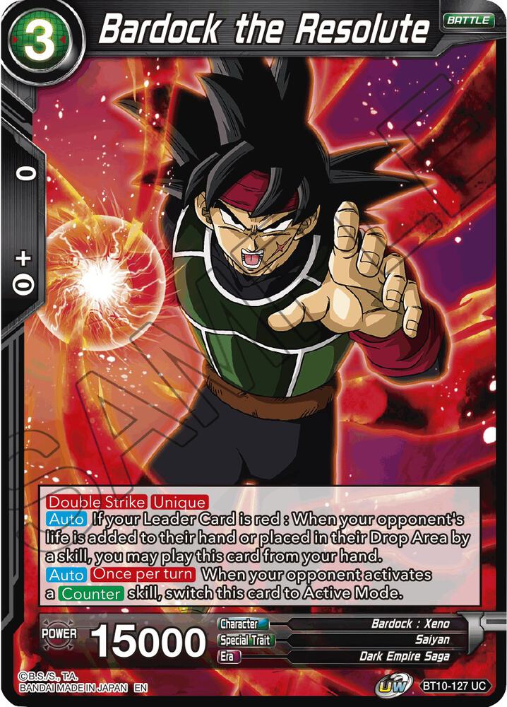 Bardock the Resolute Foil BT10-127 Rise of the Unison Warrior Dragonball Super card