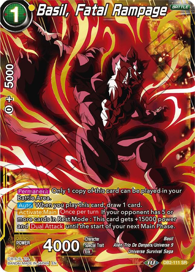Basil Fatal Rampage Reprint Foil DB2-111 Battle Evolution Booster Dragonball Super card