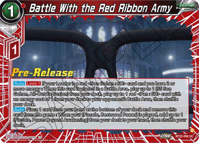 Battle With the Red Ribbon Army BT22-006 Critical Blow Pre-Release Cards Dragonball Super card