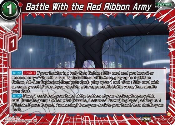 Battle With the Red Ribbon Army Foil BT22-006 Critical Blow Dragonball Super card