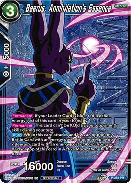Beerus Annihilations Essence Tournament Pack Vol 8 Winner P-384 Tournament Promotion Cards Dragonball Super card