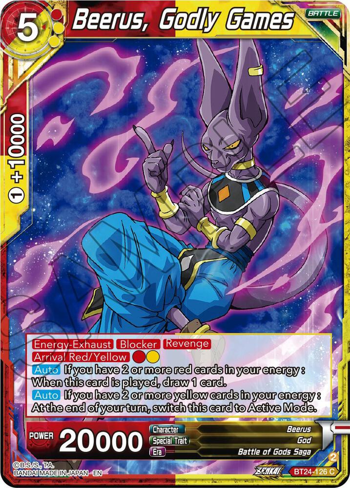 Beerus Godly Games BT24-126 Beyond Generations Dragonball Super card