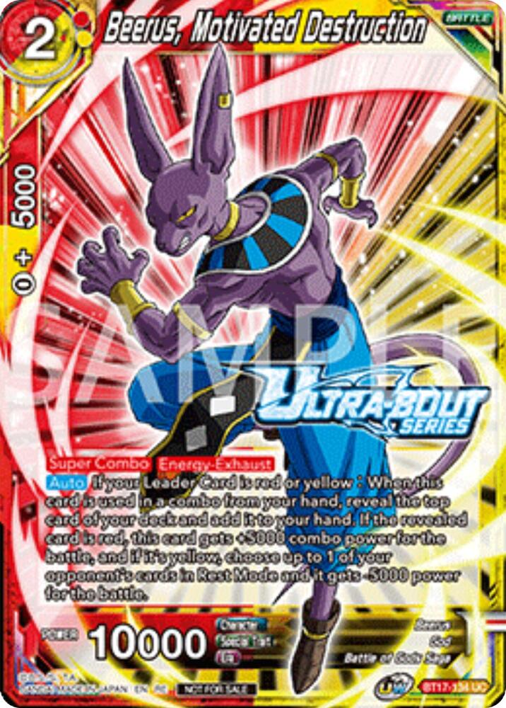 Beerus Motivated Destruction Event Pack 17 BT17-134 Promotion Cards Dragonball Super card