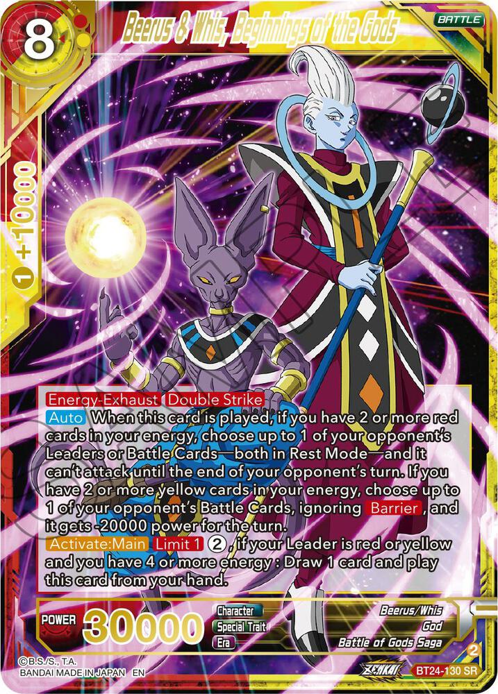 Beerus and Whis Beginnings of the Gods BT24-130 Beyond Generations Dragonball Super card