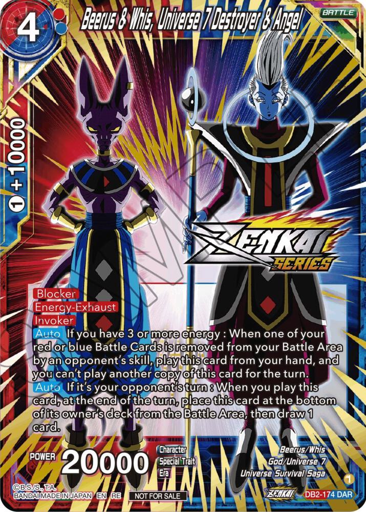 Beerus and Whis Universe 7 Destroyer and Angel Event Pack 12 DB2-174 Tournament Promotion Cards Dragonball Super card