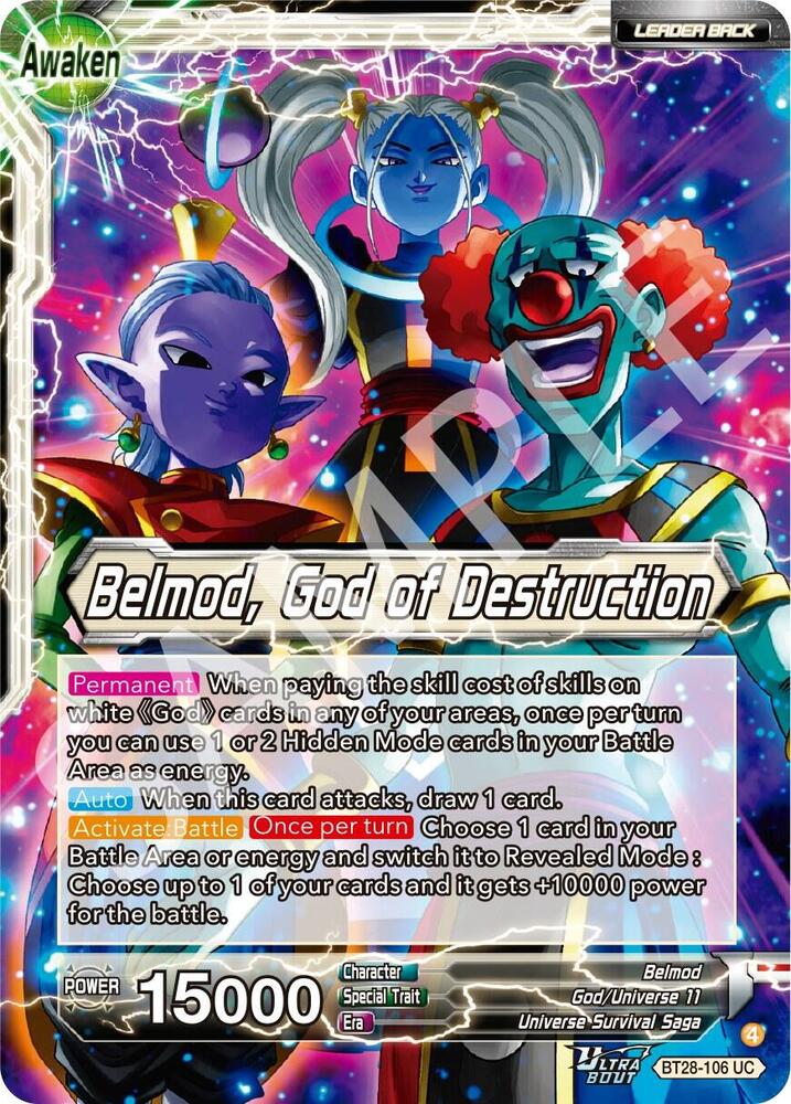 Belmod Belmod God of Destruction Foil BT28-106 Prismatic Clash Dragonball Super card