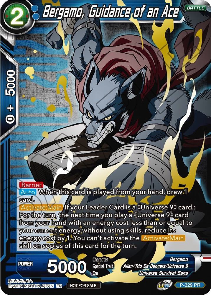 Bergamo Guidance of an Ace Championship Pack 2021 Vol1 Winner Gold Stamped P-329 Tournament Promotion Cards Dragonball Super card