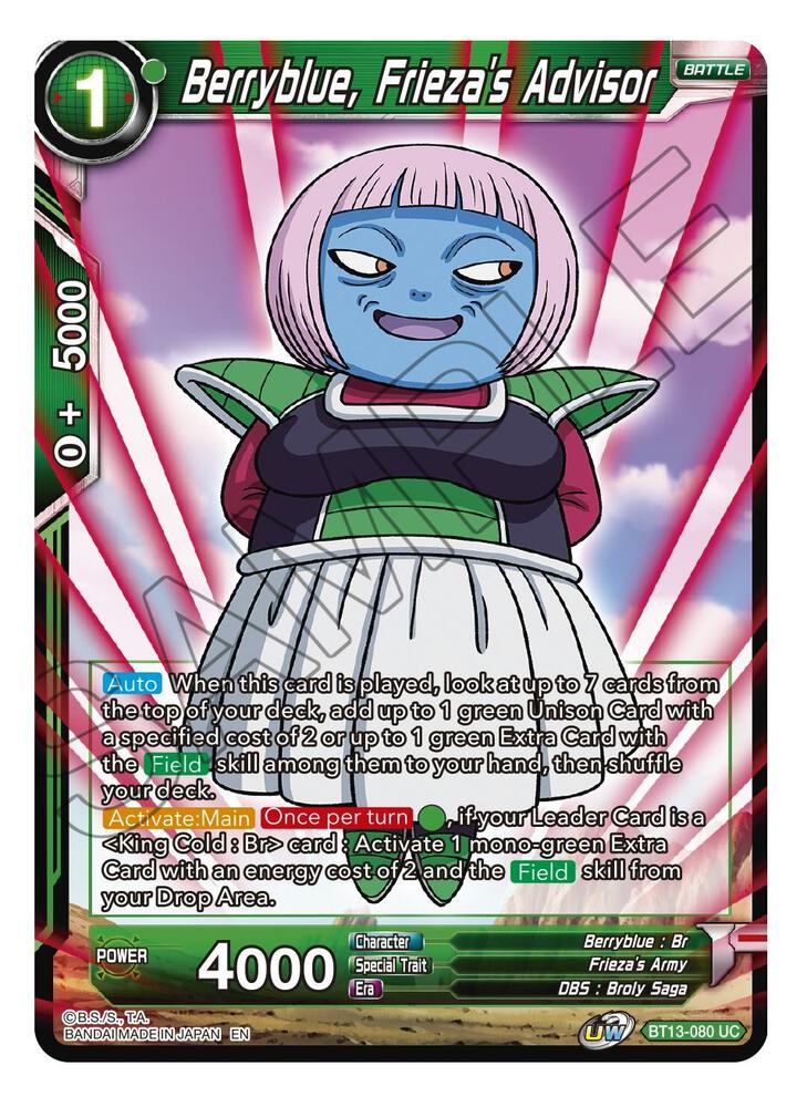 Berryblue Friezas Advisor Foil BT13-080 Supreme Rivalry Dragonball Super card