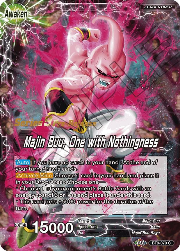 Bibidi Majin Buu One with Nothingness BT9-070 Universal Onslaught Pre-Release Cards Dragonball Super card