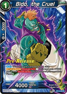Bido the Cruel BT13-053 Supreme Rivalry Pre-Release Cards Dragonball Super card