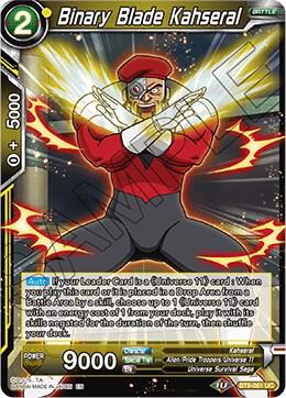 Binary Blade Kahseral BT9-061 Universal Onslaught Dragonball Super card