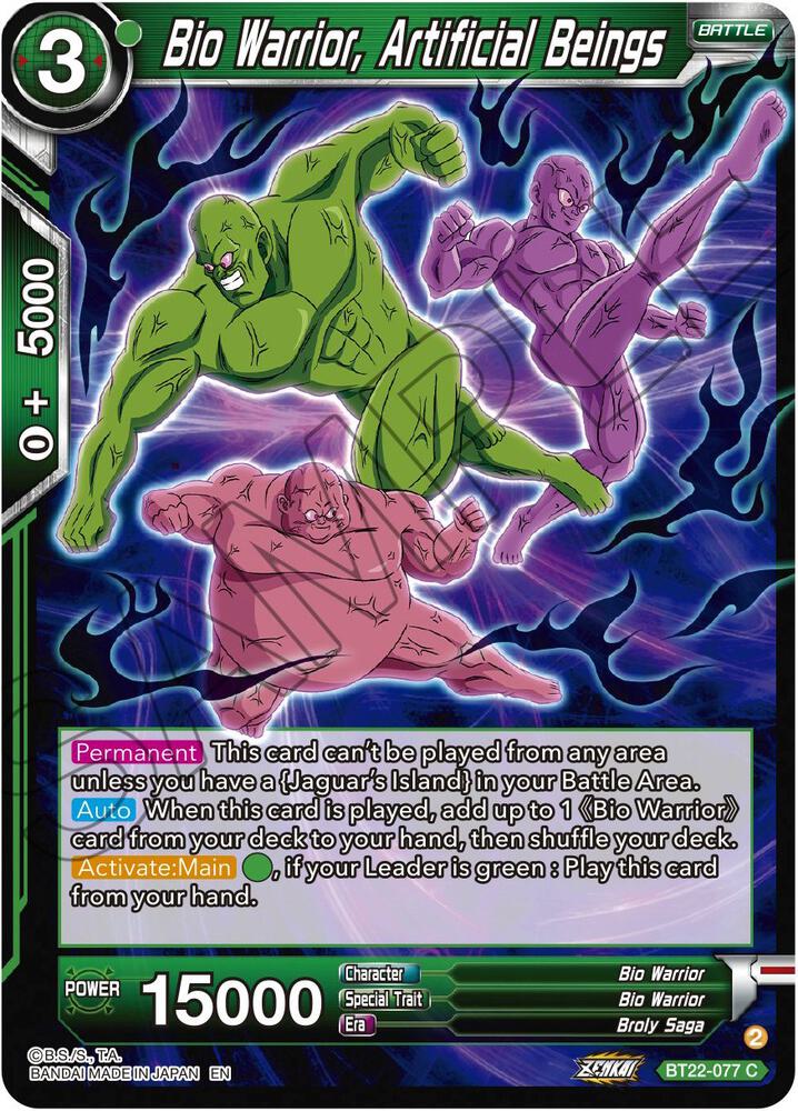 Bio Warrior Artificial Beings Foil BT22-077 Critical Blow Dragonball Super card