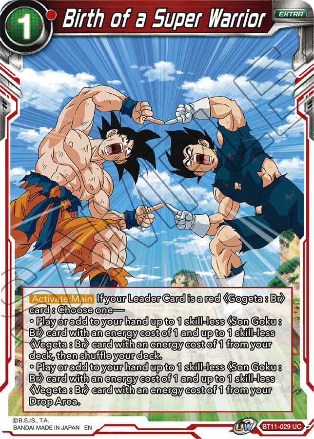 Birth of a Super Warrior BT11-029 Vermilion Bloodline Dragonball Super card