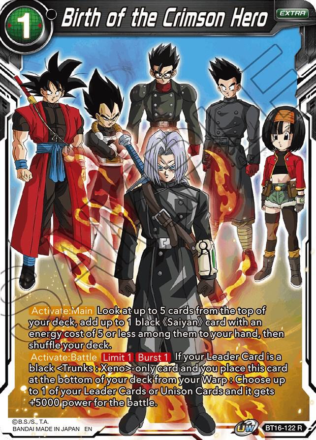 Birth of the Crimson Hero BT16-122 Realm of the Gods Dragonball Super card