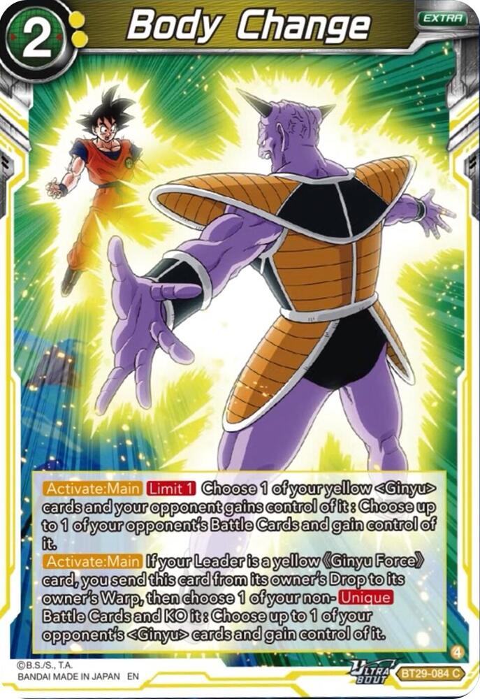 Body Change BT29-084 Fearsome Rivals Dragonball Super card