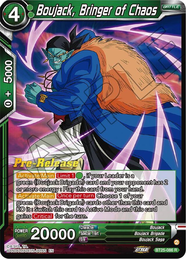 Boujack Bringer of Chaos BT25-086 Legend of the Dragon Balls Pre-Release Cards Dragonball Super card
