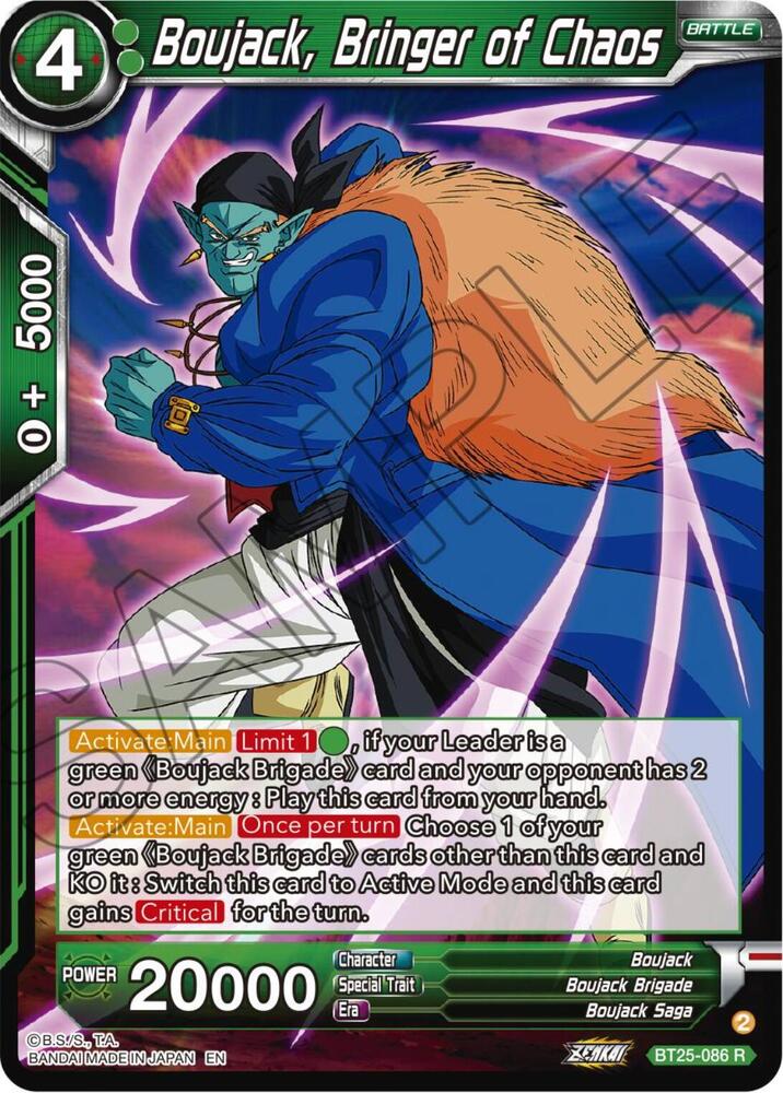 Boujack Bringer of Chaos BT25-086 Legend of the Dragon Balls Dragonball Super card