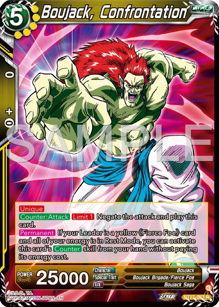 Boujack Confrontation Foil BT27-087 History of Z Dragonball Super card