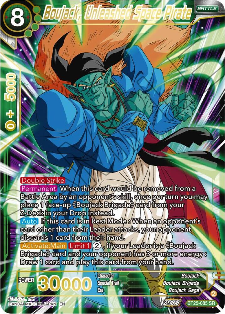 Boujack Unleashed Space Pirate BT25-085 Legend of the Dragon Balls Dragonball Super card
