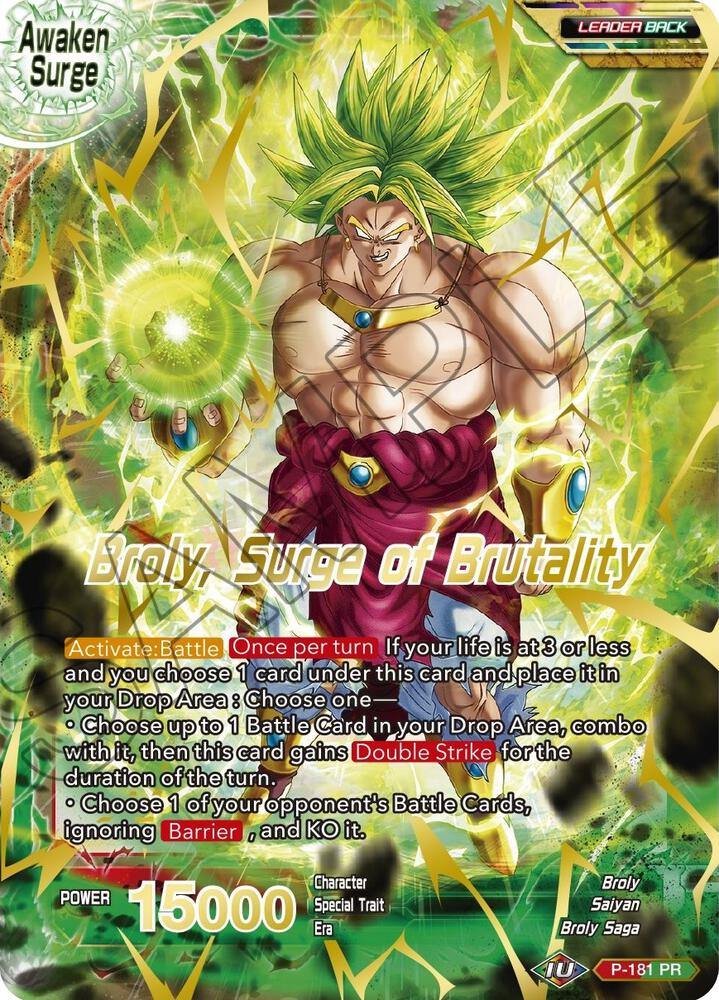 Broly Broly Surge of Brutality Gold Stamped P-181 Mythic Booster Dragonball Super card