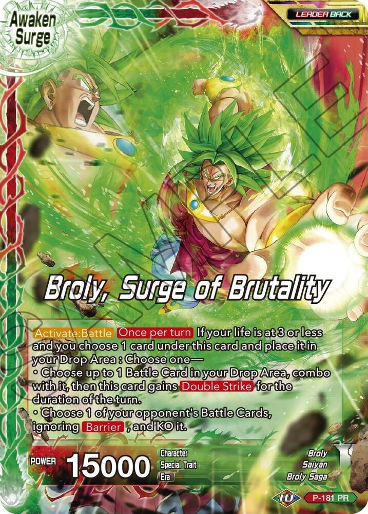 Broly Broly Surge of Brutality P-181 Mythic Booster Dragonball Super card