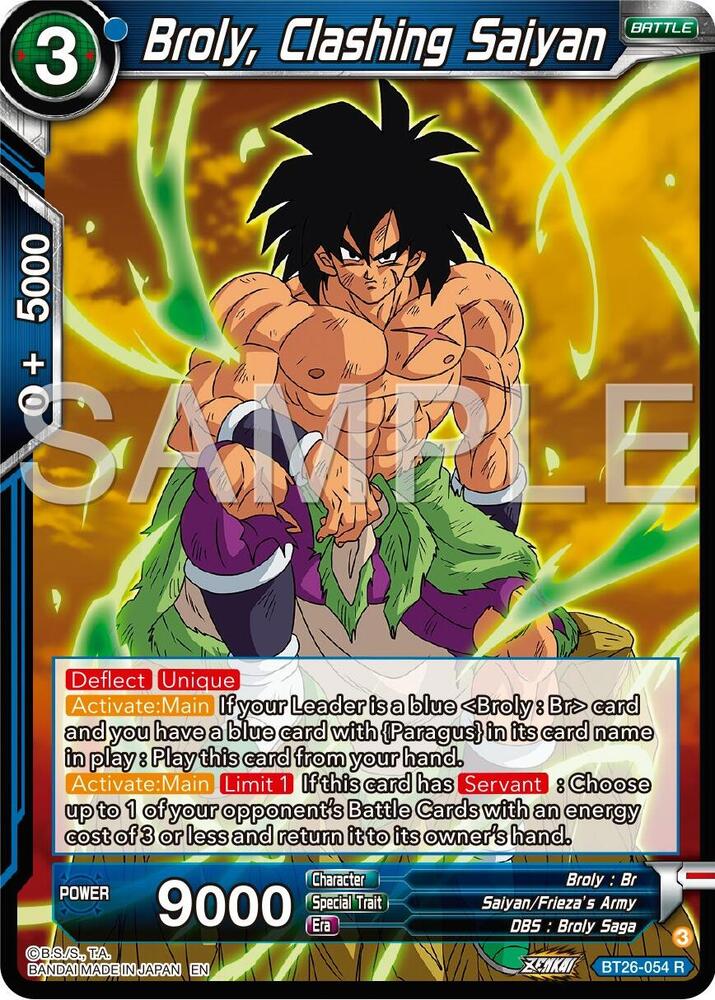 Broly Clashing Saiyan Foil BT26-054 Ultimate Advent Dragonball Super card