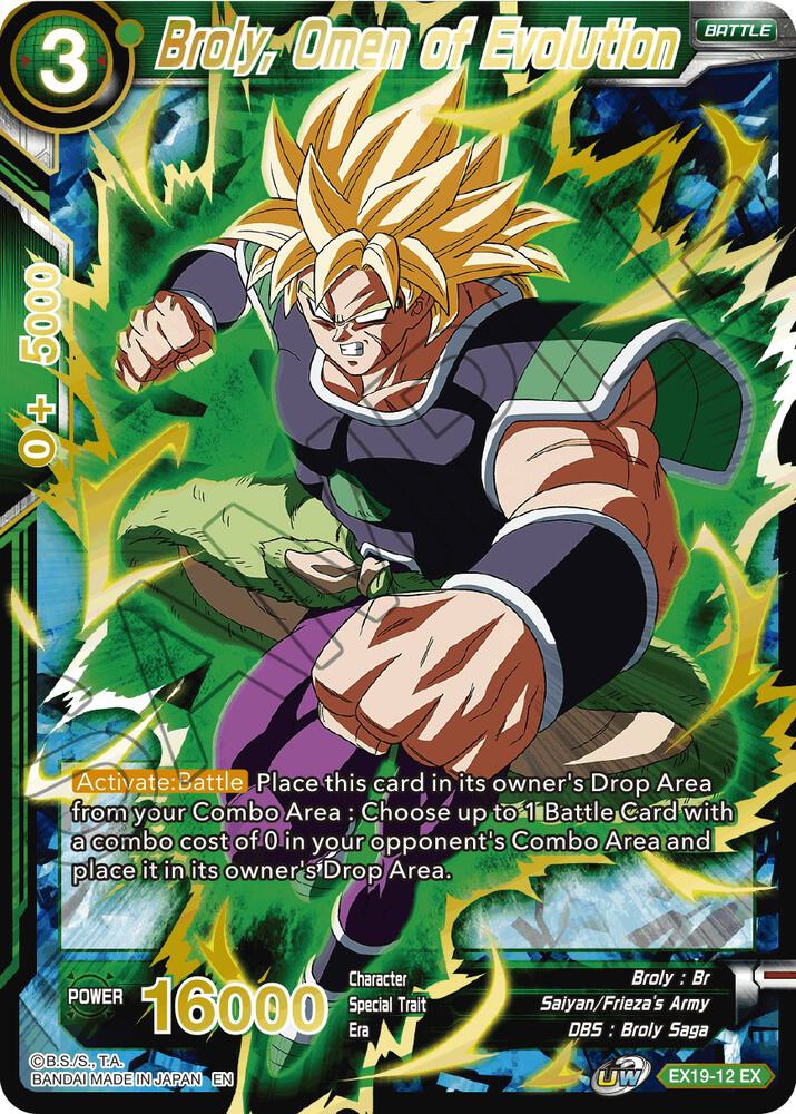 Broly Omen of Evolution EX19-12 Special Anniversary Set 2021 Dragonball Super card