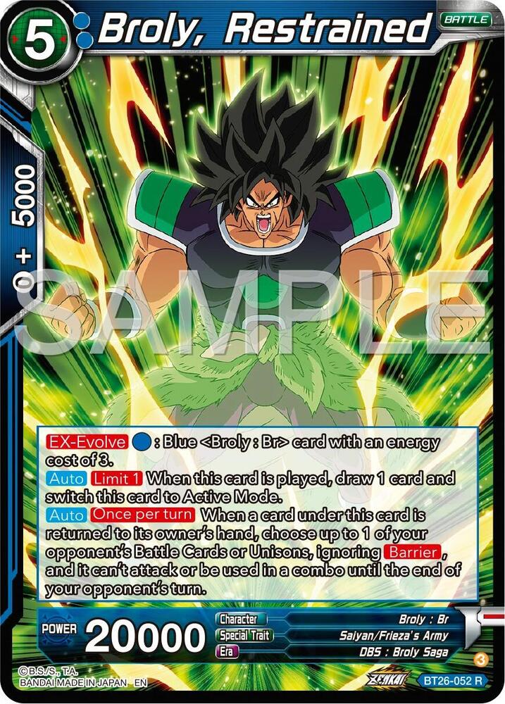 Broly Restrained BT26-052 Ultimate Advent Dragonball Super card