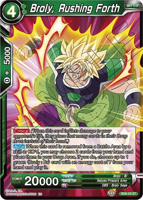 Broly Rushing Forth SD8-03 Destroyer Kings Dragonball Super card
