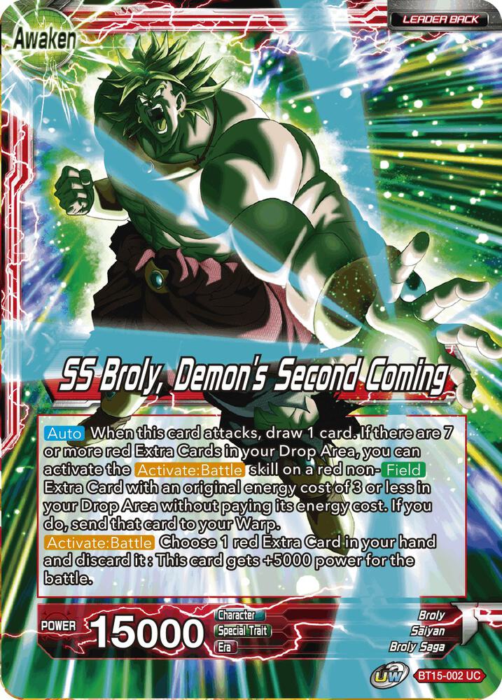 Broly SS Broly Demons Second Coming Foil BT15-002 Saiyan Showdown Dragonball Super card