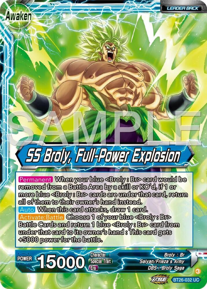 Broly SS Broly Full Power Explosion BT26-032 Ultimate Advent Dragonball Super card