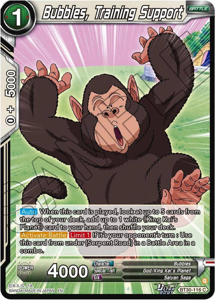 Bubbles Training Support BT30-116 Three Glorious Fighters Dragonball Super card
