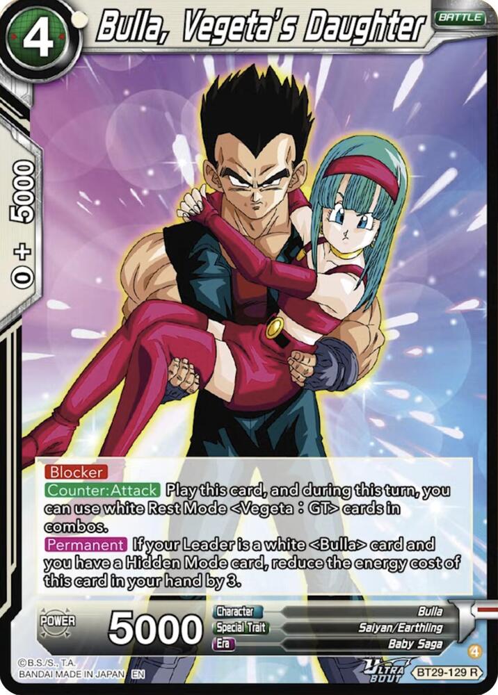 Bulla Vegetas Daughter BT29-129 Fearsome Rivals Dragonball Super card